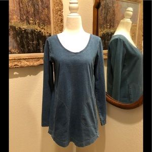 PureJill Indigo Women’s Long Sleeve A-Line Top - Size XS